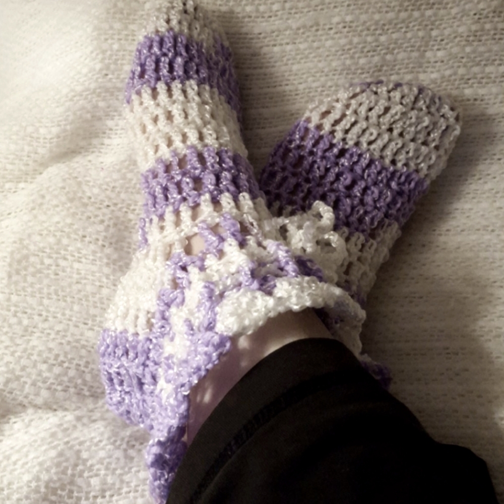 Christmas Winter Sweet Strips Slippers Handmade